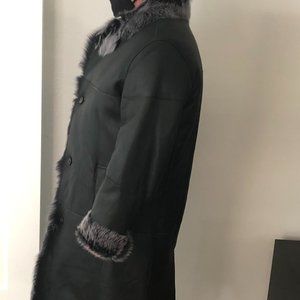 Andrew Marc Black Suede/Fur Coat